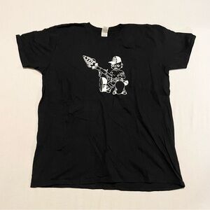 Black Graphic T-Shirt Lice Baby Rocket Shirt Size XL
